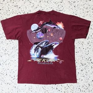 RonJon Surf Shop Eternity Dolphins Whales Planets Cocoa Beach FL Pocket Tee